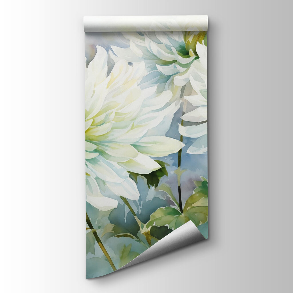Witte bloemen op lichtgroen — productweergave