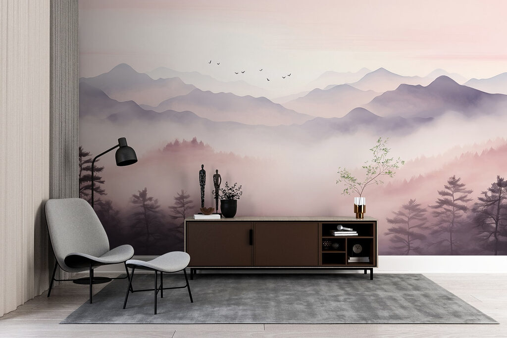 Bergdal in roze mist — interieur 2