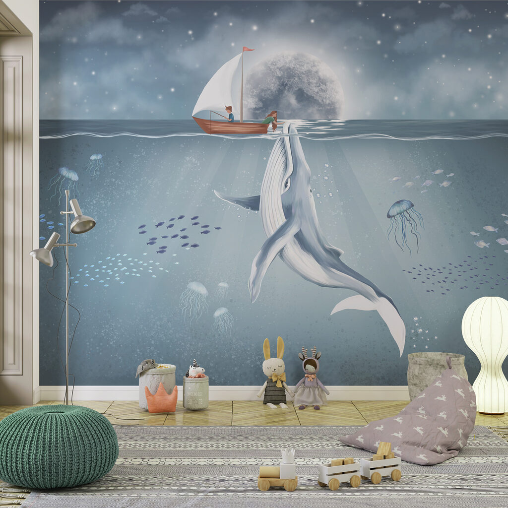 Witte walvis onder maanlicht — interieur 2
