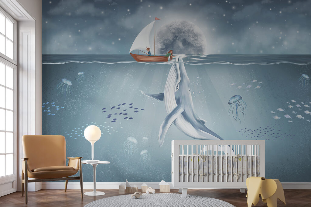 Witte walvis onder maanlicht — interieur 4