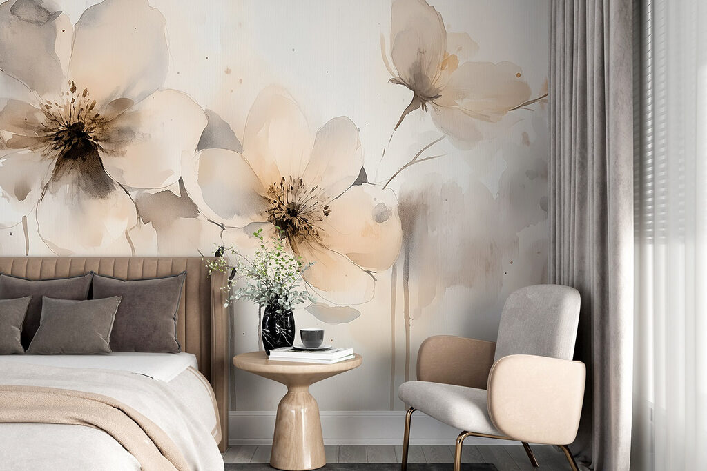 Donkere bloemharten met verfdruppels — interieur 1