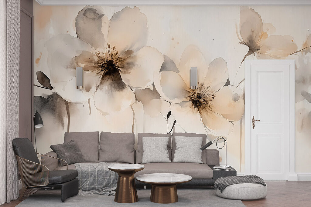Donkere bloemharten met verfdruppels — interieur 3