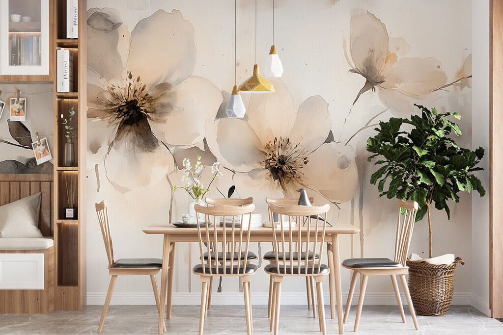 Donkere bloemharten met verfdruppels — interieur 4