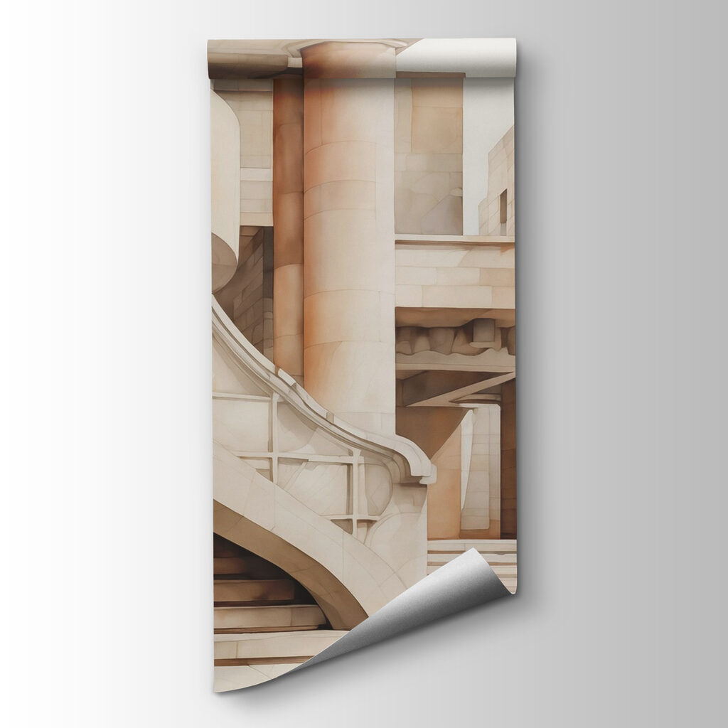 Trappen tussen ronde zuilen — productweergave