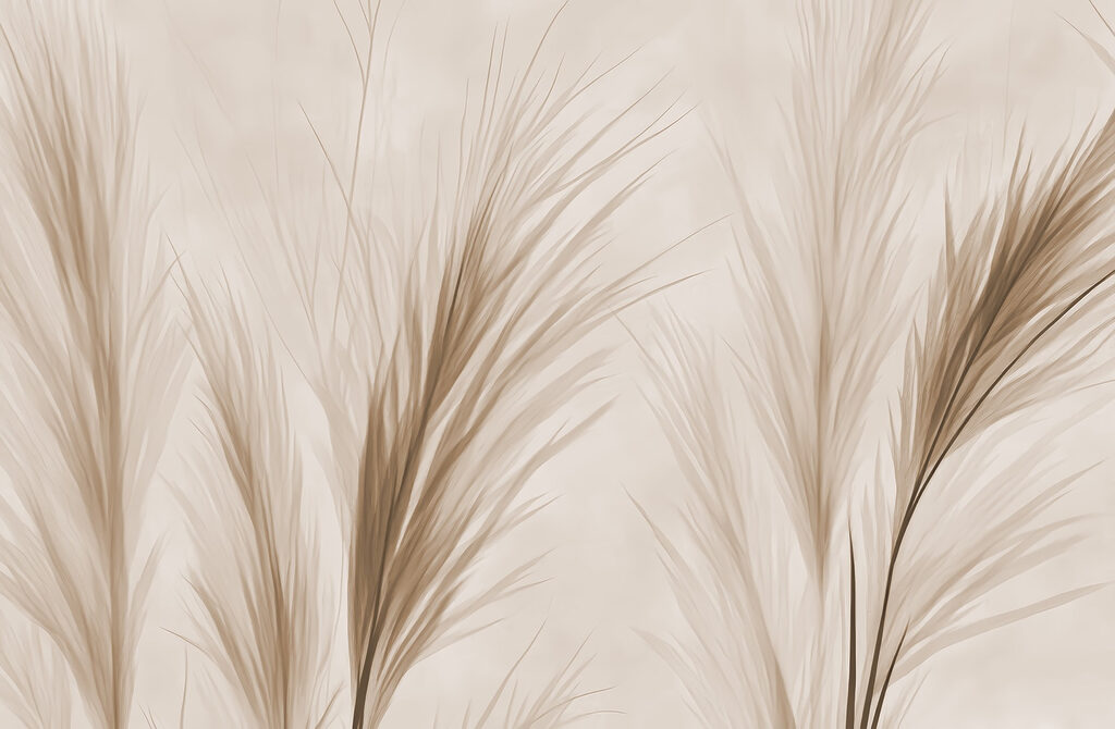 Zachte pluimen in beige — volledig ontwerp