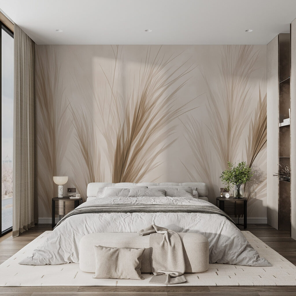 Zachte pluimen in beige — interieur 1