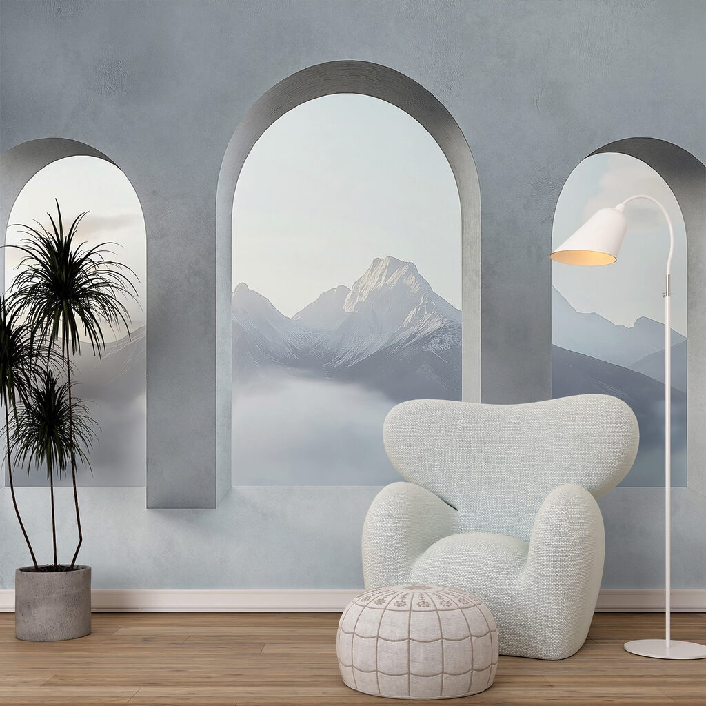 Bergzicht door drie bogen — interieur 2