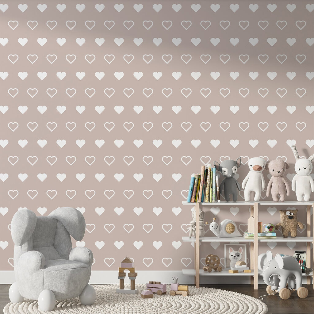 Kleine hartjes op oudroze — interieur 2