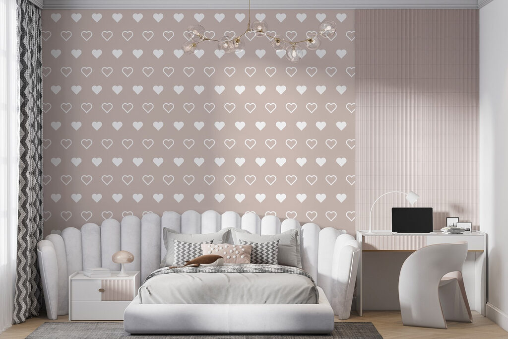 Kleine hartjes op oudroze — interieur 4