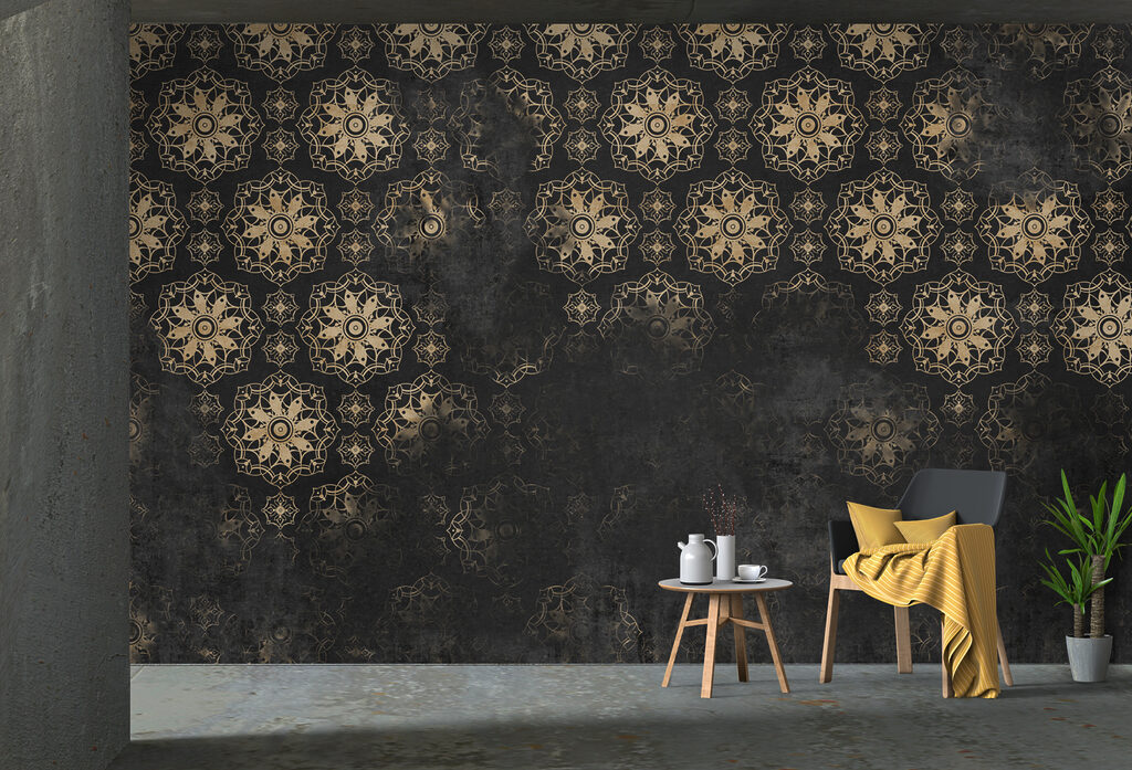 Gouden ornamenten op donkergrijs — interieur 3
