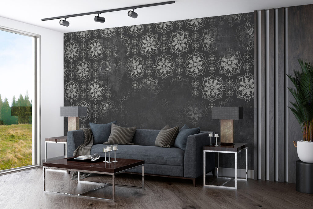 Kanten rozetten op patina — interieur 2