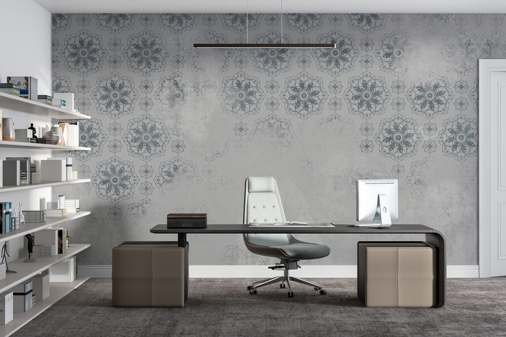 Kanten rozetten op patina — interieur 3