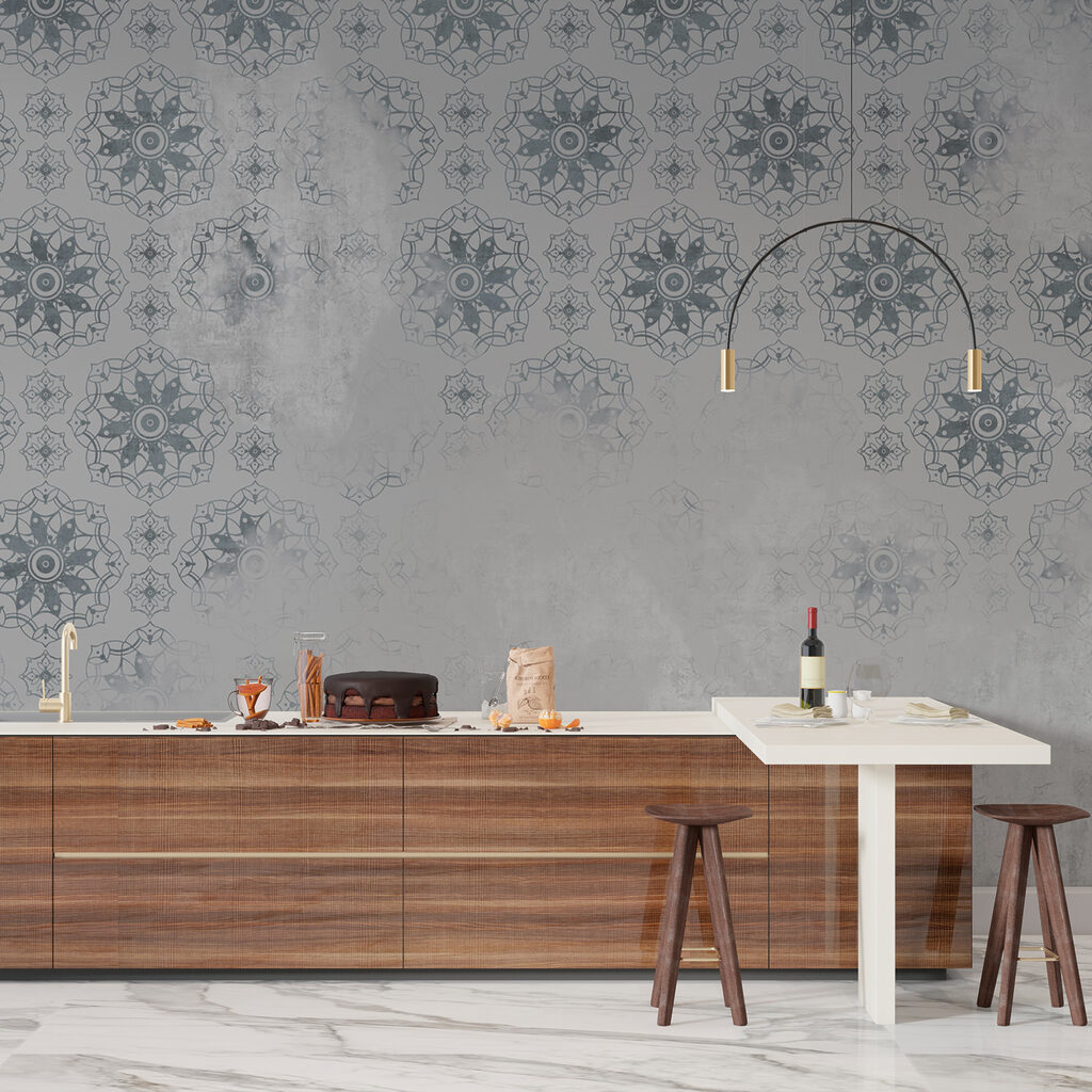 Kanten rozetten op patina — interieur 4