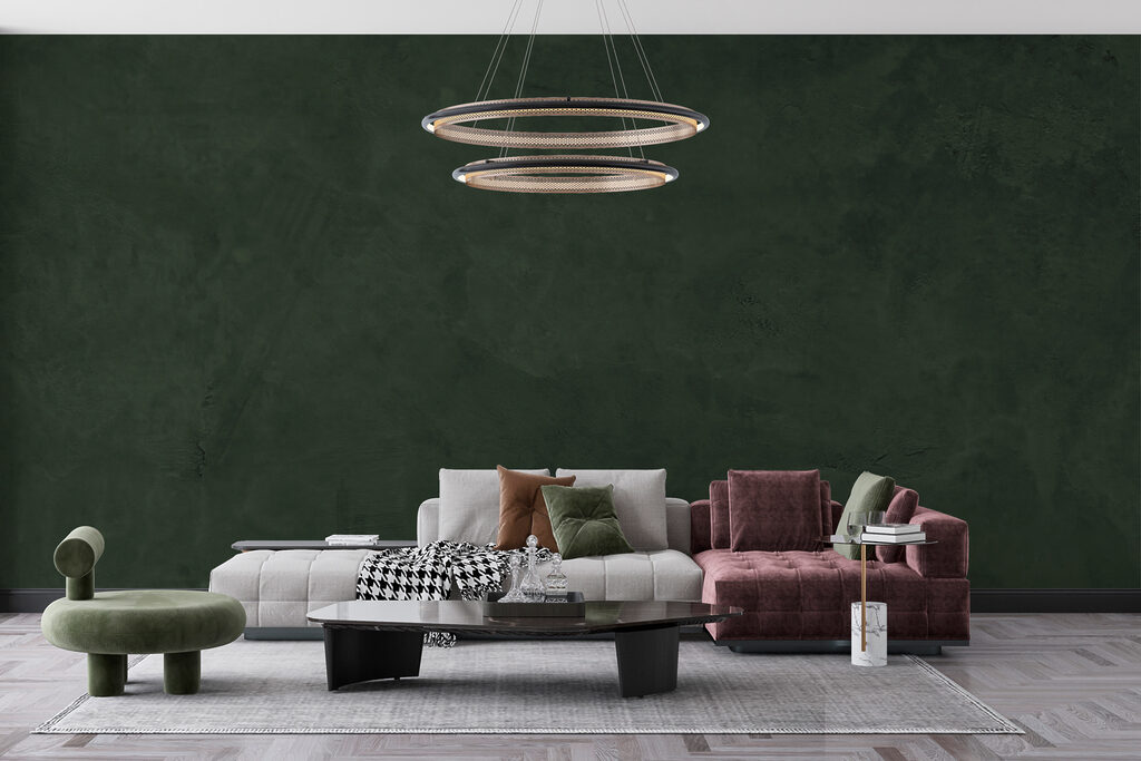 Diepgroene, organische abstracte textuur — interieur 2