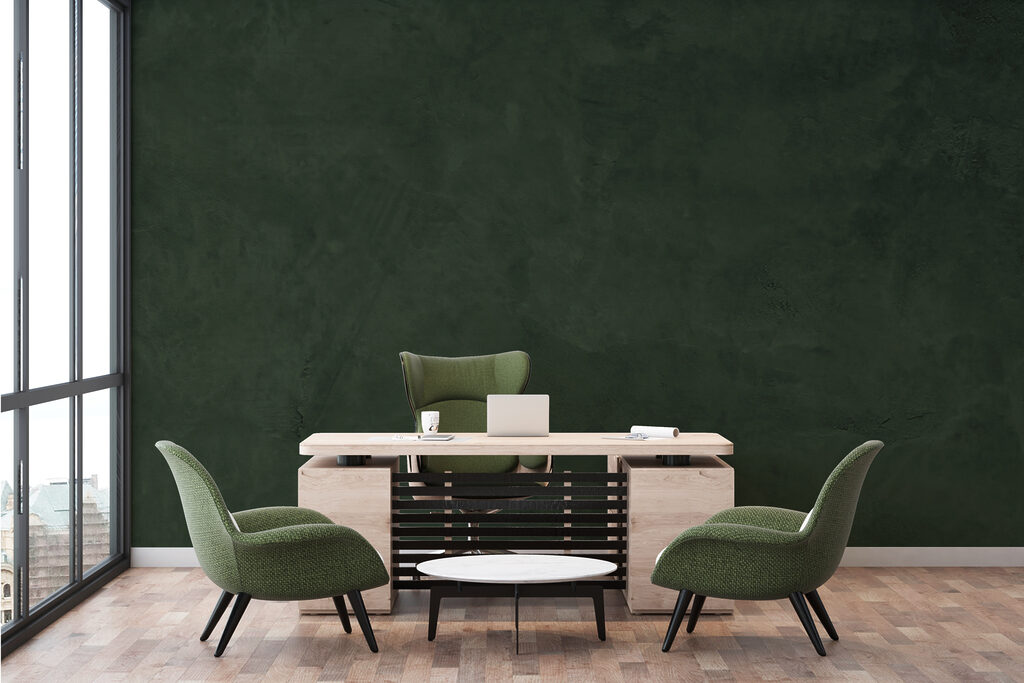 Diepgroene, organische abstracte textuur — interieur 3