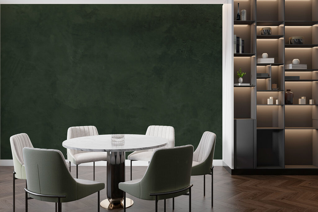 Diepgroene, organische abstracte textuur — interieur 4