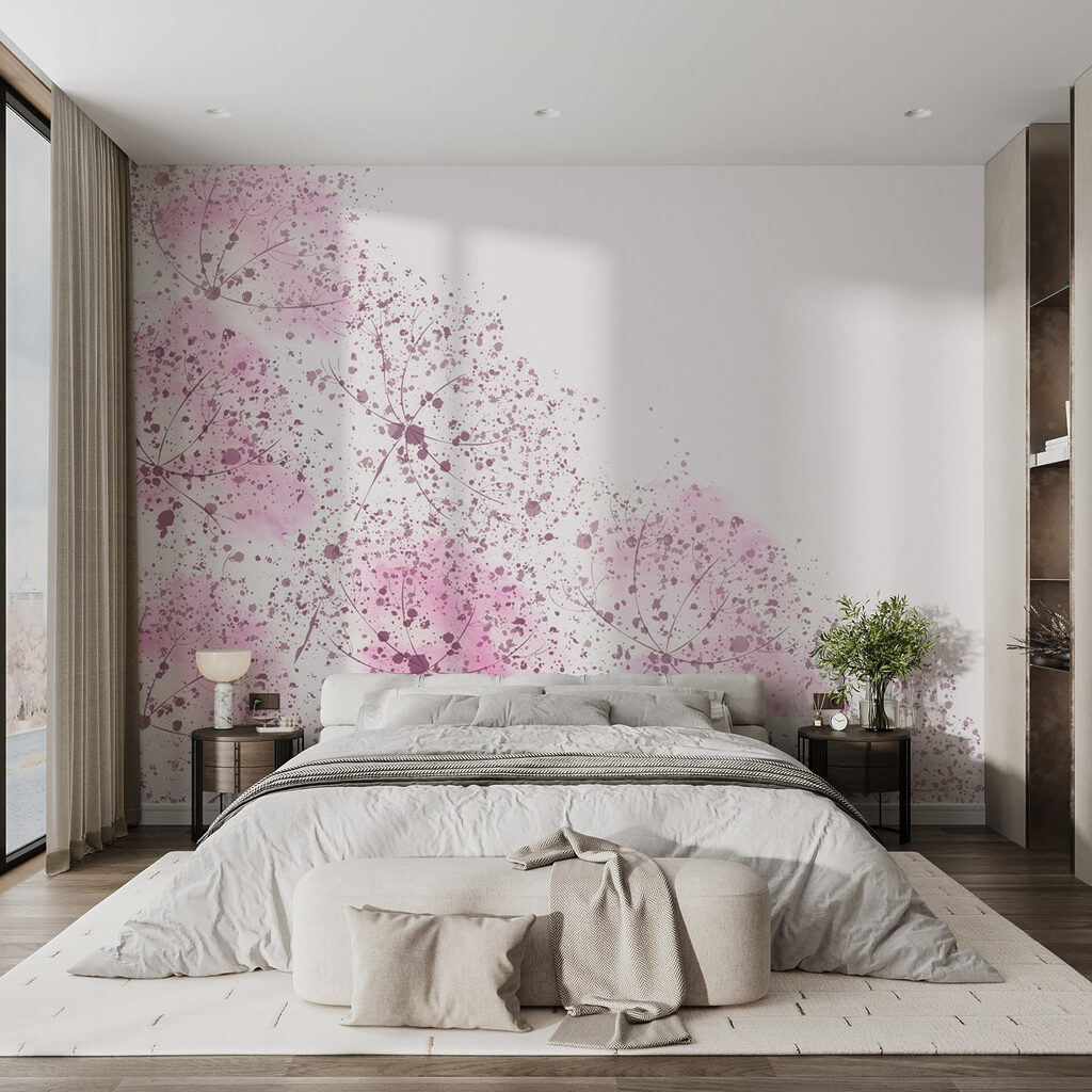Roze zaadpluis met schittering — interieur 2