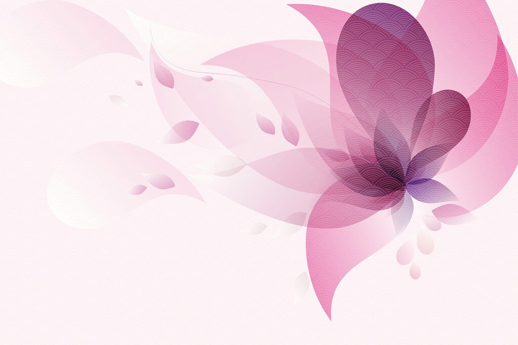 Roze bloem als kleurwolk — volledig ontwerp