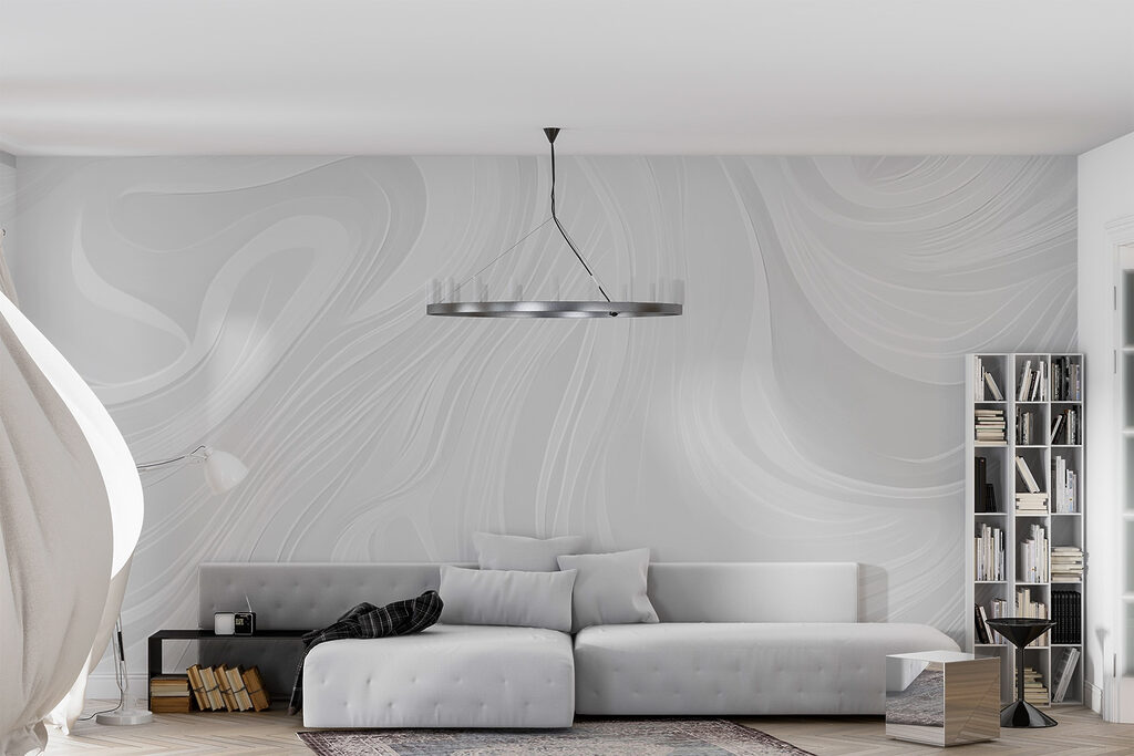 Witte achtergrond met golvende lijnen — interieur 1