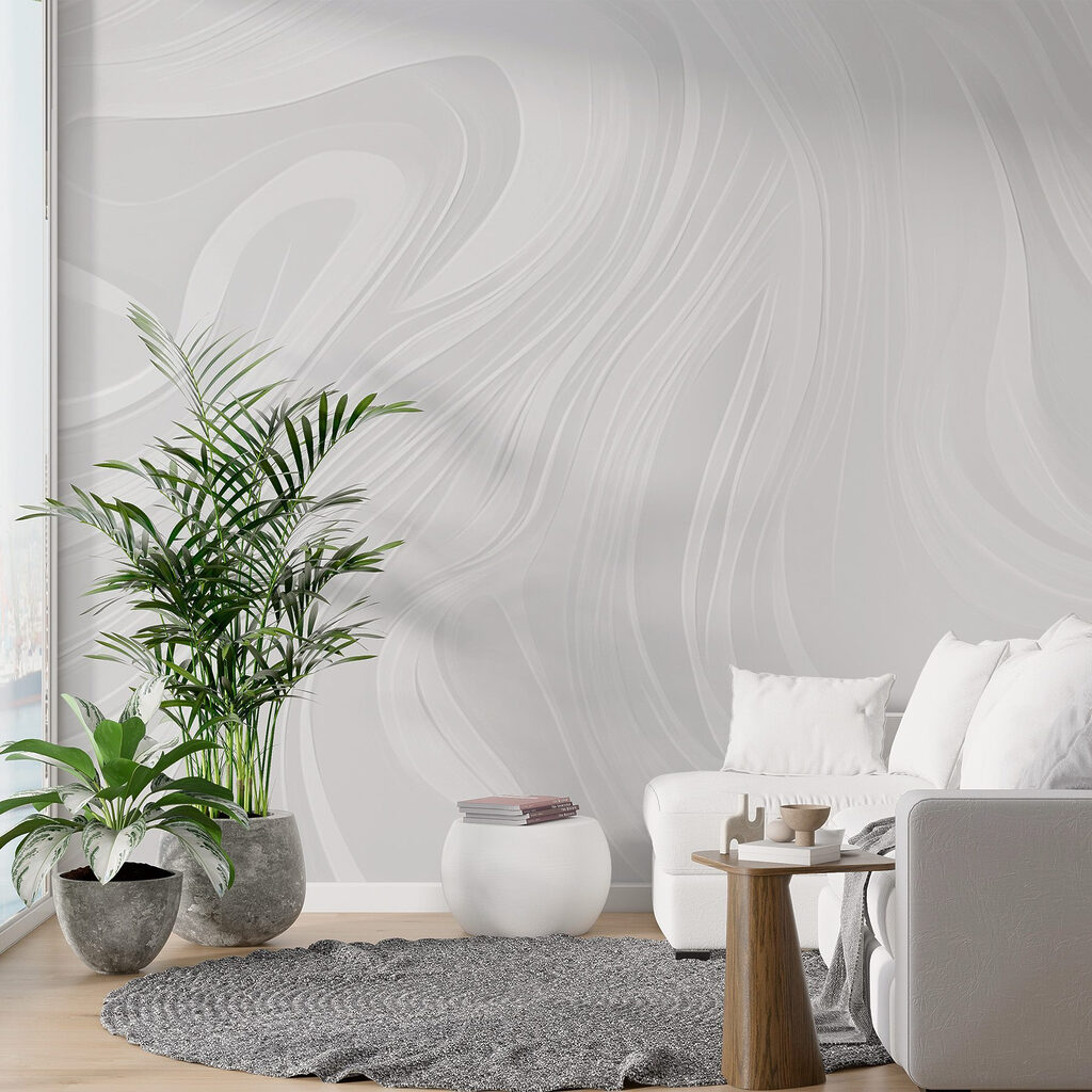 Witte achtergrond met golvende lijnen — interieur 2