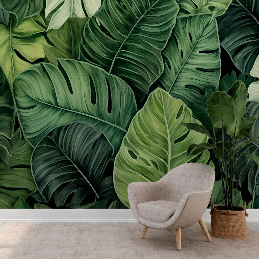 Monstera in een bladerdek — interieur 3