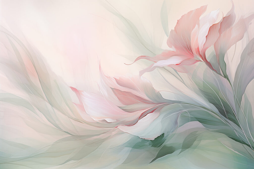 Bloemen stromen door pastel — volledig ontwerp