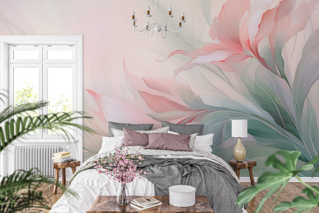 Bloemen stromen door pastel — interieur 2