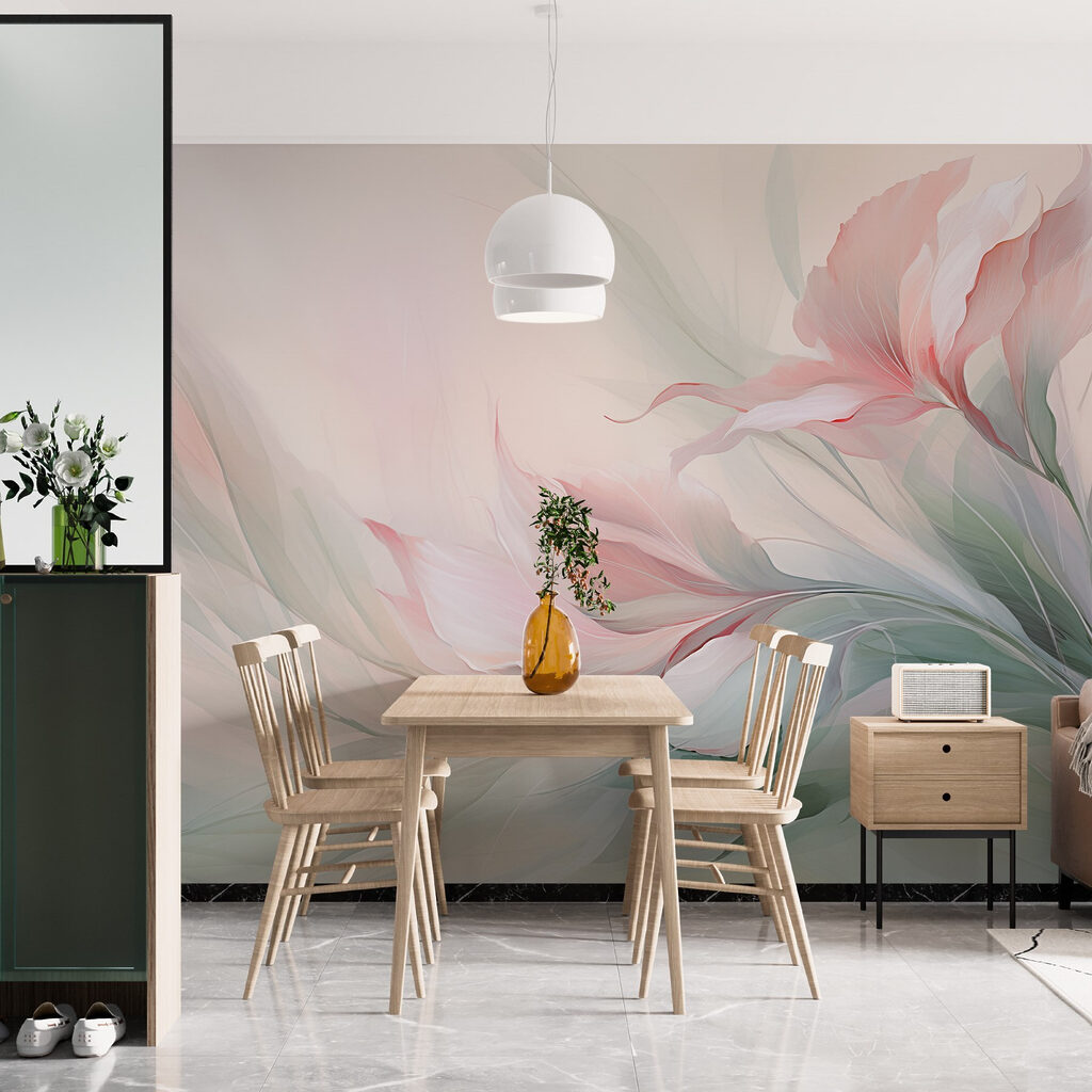 Bloemen stromen door pastel — interieur 1