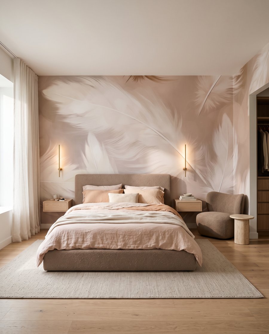 Veren in warme zweefvlucht in een interieur