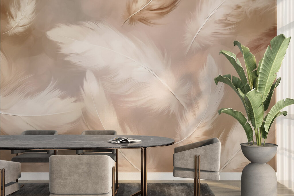 Groep witte veren — interieur 2