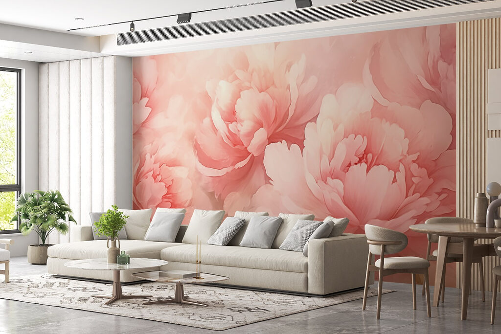 Een veld roze pioenen — interieur 1