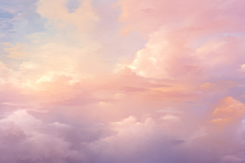 Pastelwolken boven de horizon — volledig ontwerp