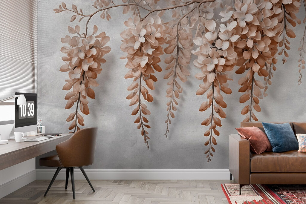 Bloemtrossen aan een hangtak — interieur 3