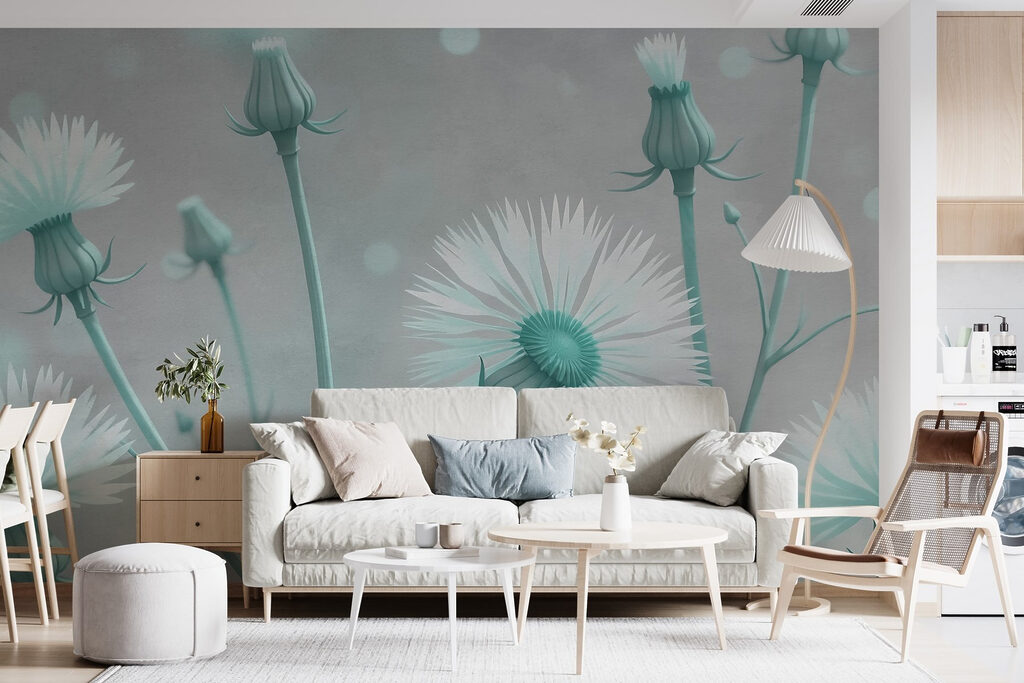 Delicate bloemen in zachte tinten in een interieur