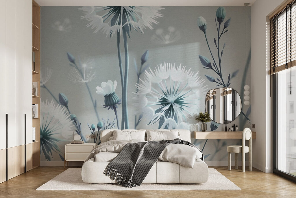Delicate bloemen in zachte tinten in een interieur