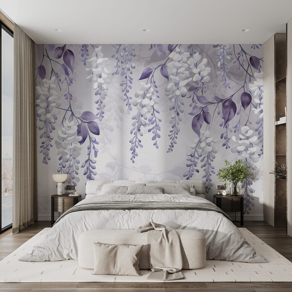 Delicate bloemen in zachte tinten in een interieur