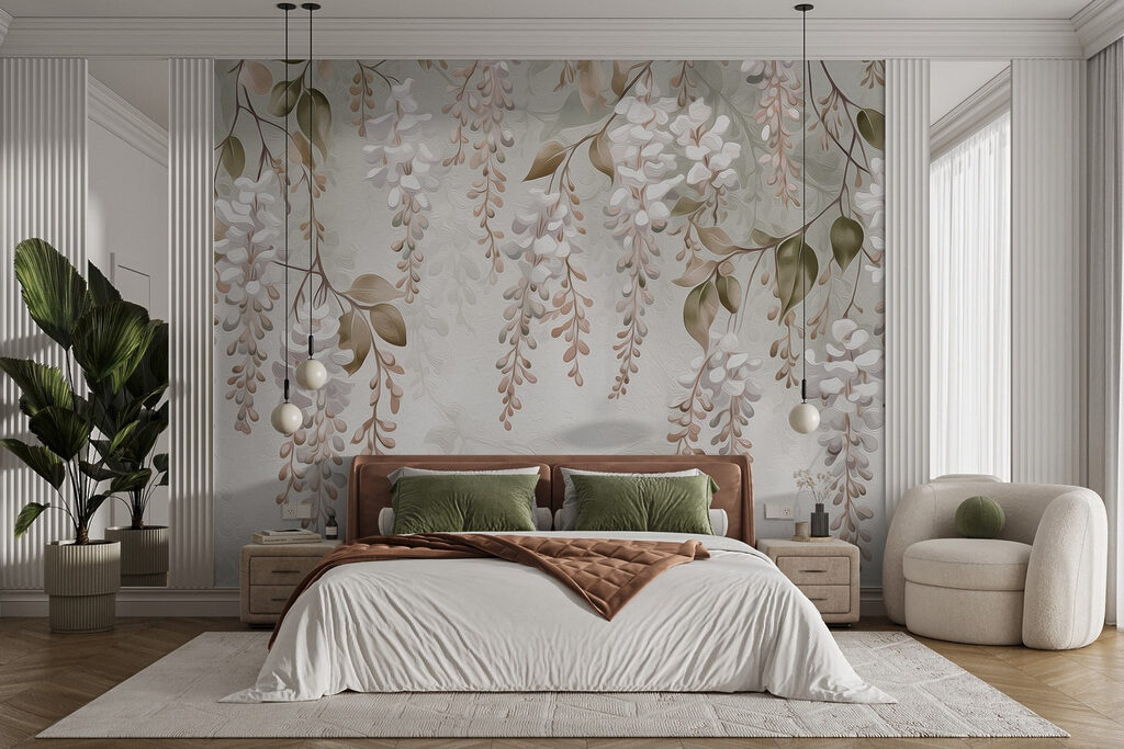 Witte ranken tussen blaadjes — interieur 1