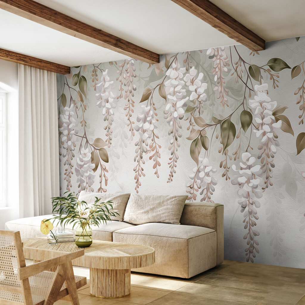 Witte ranken tussen blaadjes — interieur 3
