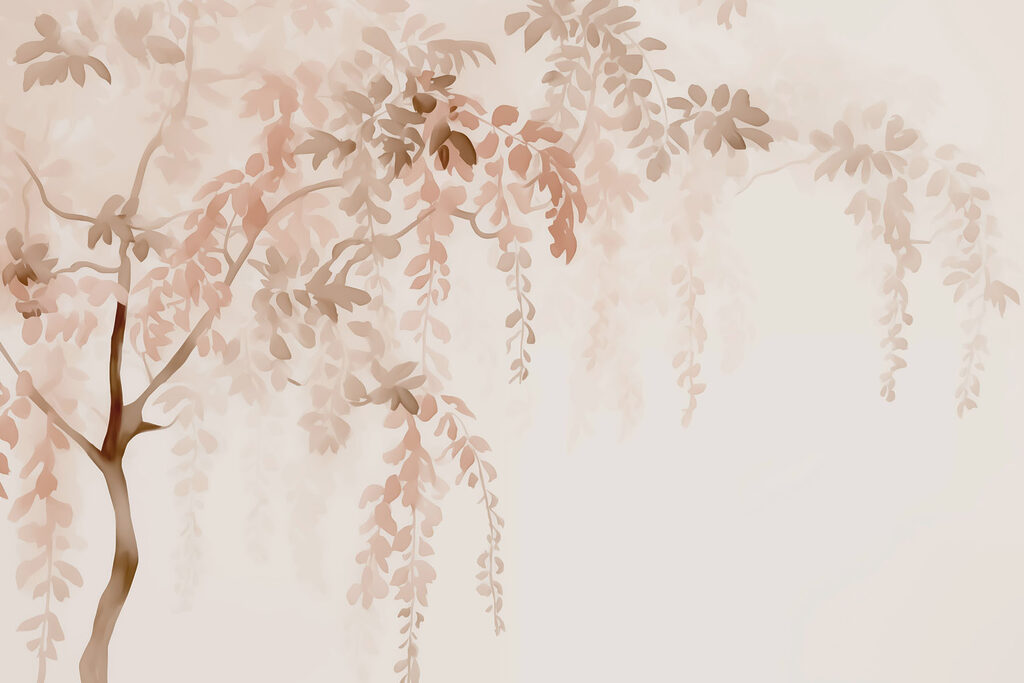 Hangende takken in beige — volledig ontwerp