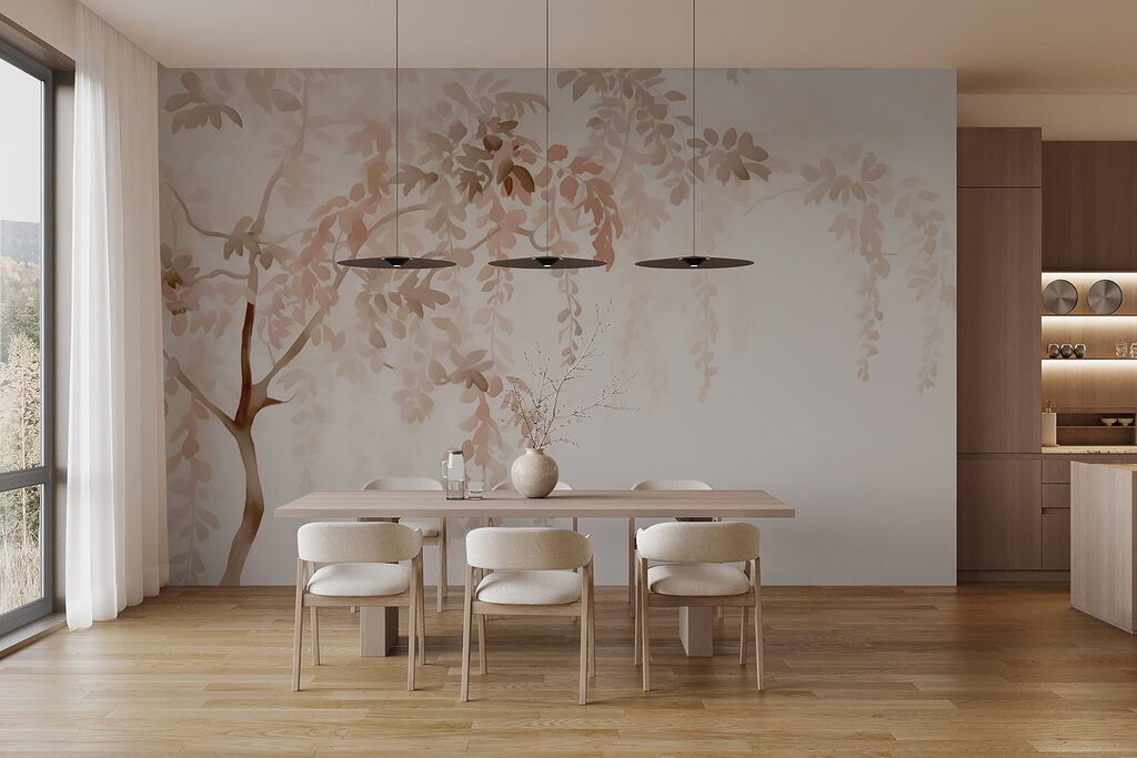 Hangende takken in beige — interieur 1