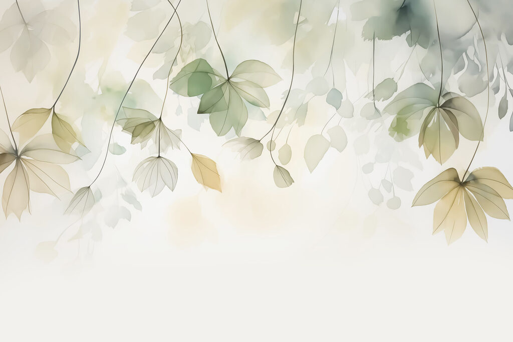 Delicate bladeren in zachte tinten — volledig ontwerp