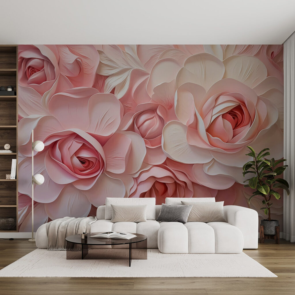 Prachtige pastelbloemen in harmonie in een interieur