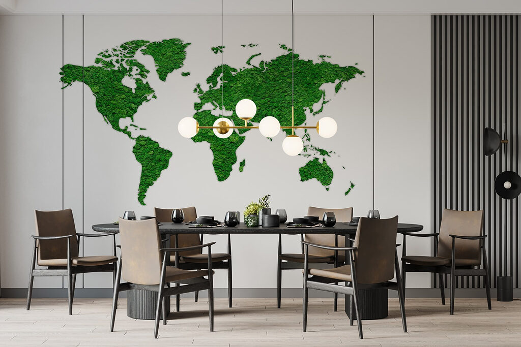 Wereldkaart van groene bladeren — interieur 2