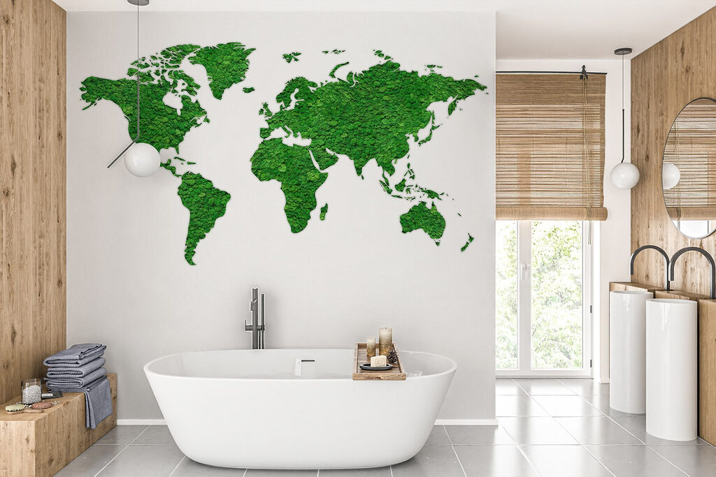 Wereldkaart van groene bladeren — interieur 4