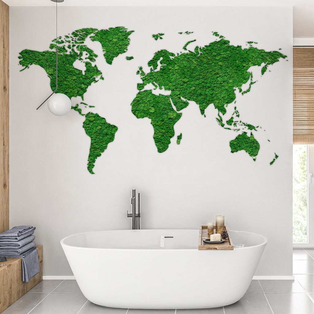 Wereldkaart van groene bladeren — interieur 5