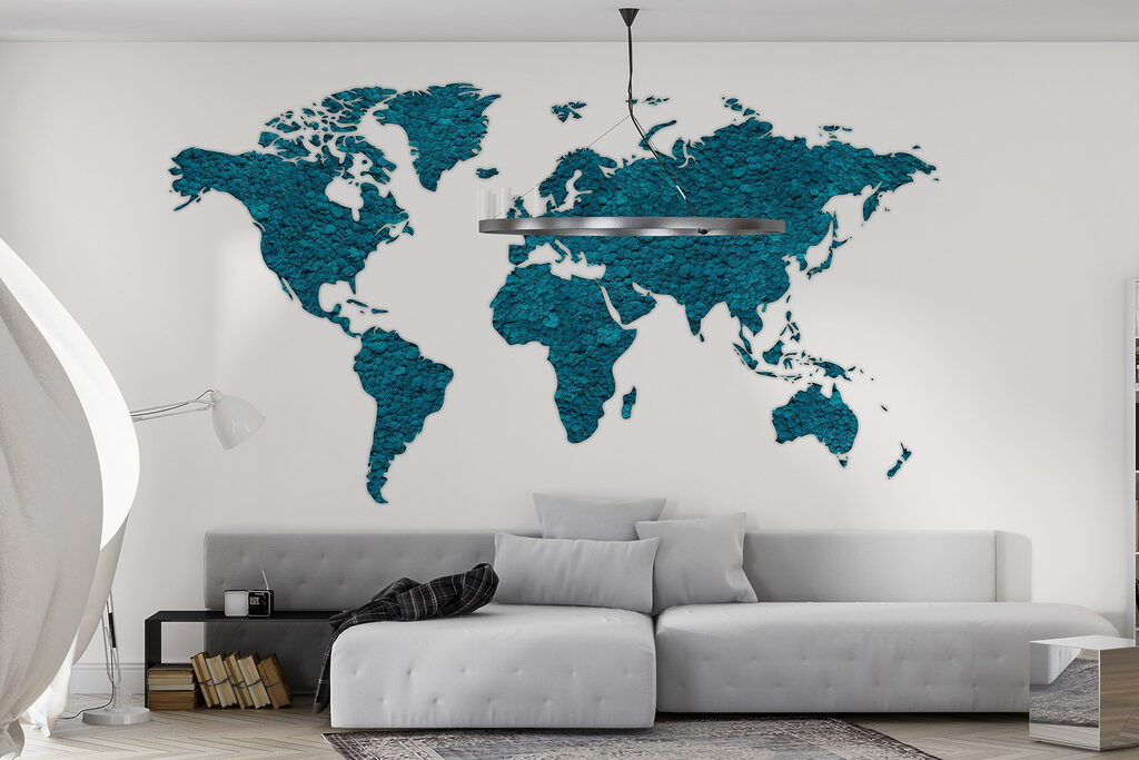 Wereldkaart met ruwe kleursporen — interieur 2