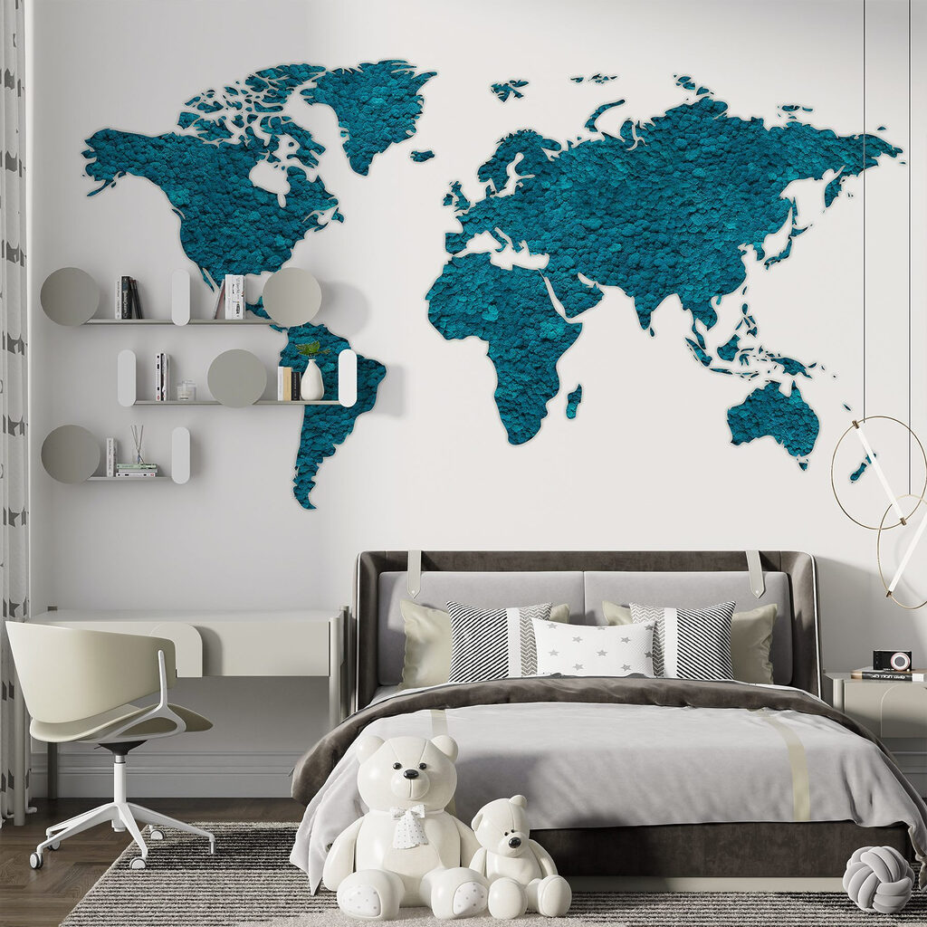 Wereldkaart met ruwe kleursporen — interieur 4