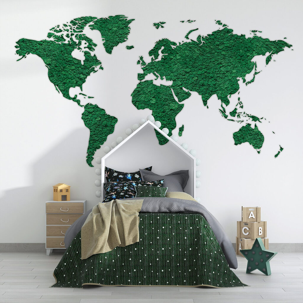 Wereldkaart met ruwe kleursporen — interieur 3