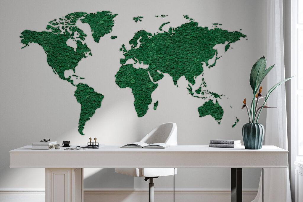 Wereldkaart met ruwe kleursporen — interieur 5