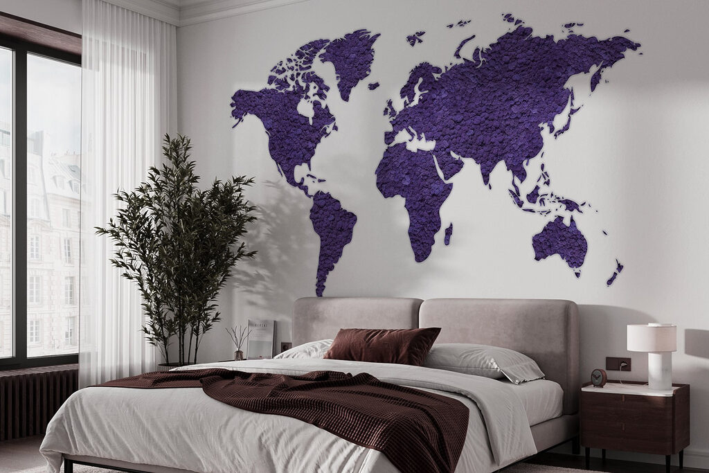 Wereldkaart met ruwe kleursporen — interieur 1
